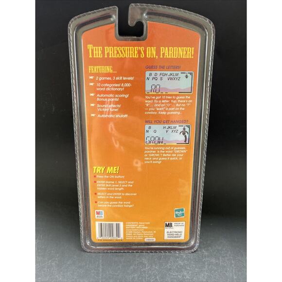 Hangman Vintage 1999 Electronic Handheld Game Milton Bradley Hasbro BRAND NEW - Picture 3 of 4